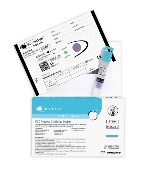 Kit de paquetes de prueba de 20 min para vapor. (Con integrador de XNUMX punto púrpura)