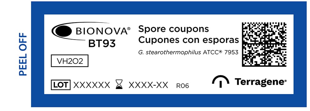 Cupón de esporas para peróxido de hidrógeno (10 ^ 6 esporas)