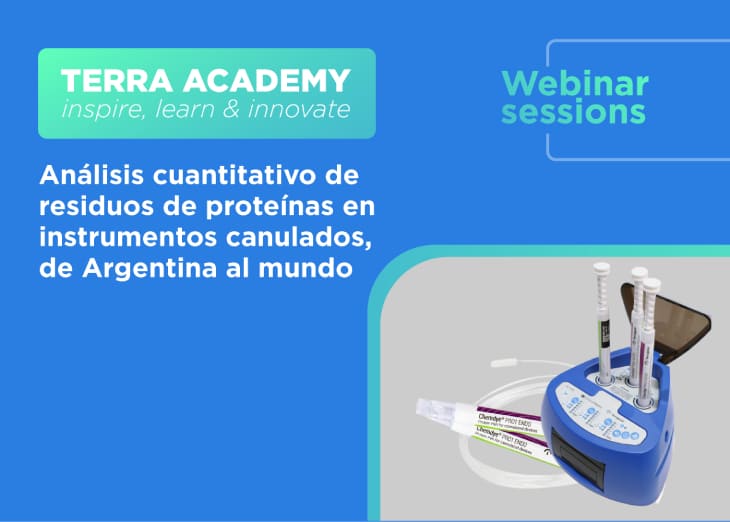 Análisis cuantitativo de residuos de proteínas en instrumentos canulados.
